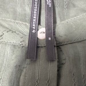 Anthropologie Olive Textured Blouse Dress